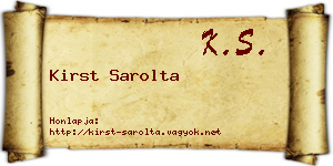 Kirst Sarolta névjegykártya