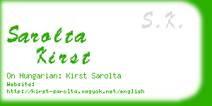 sarolta kirst business card